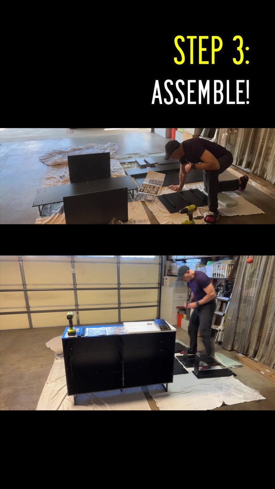 Furniture assembly project in progress