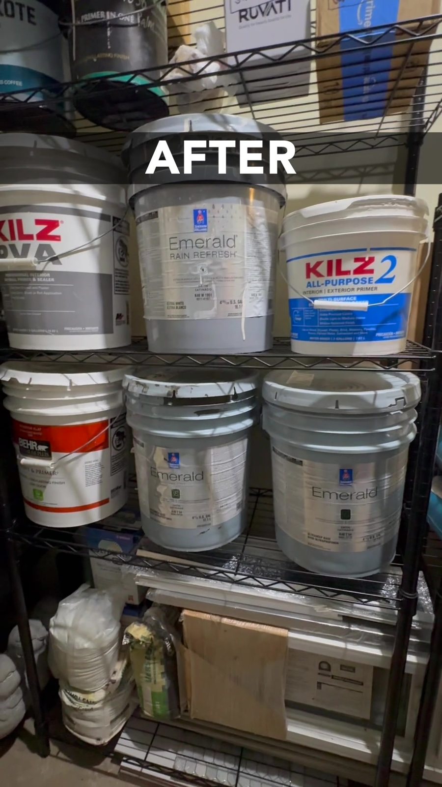 Garage storage after organizing